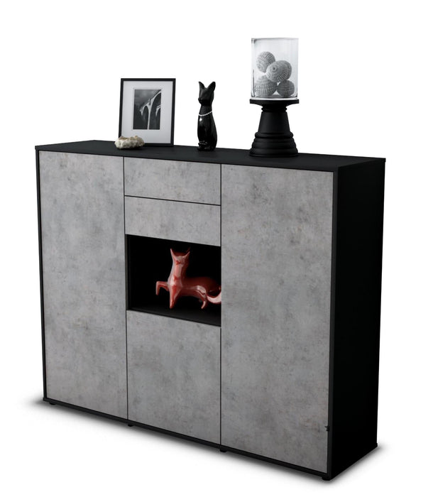 Highboard Penelope, Beton Seite (136x108x35cm) - Dekati GmbH