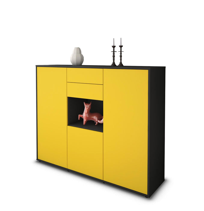 Highboard Penelope, Gelb Seite (136x108x35cm) - Dekati GmbH