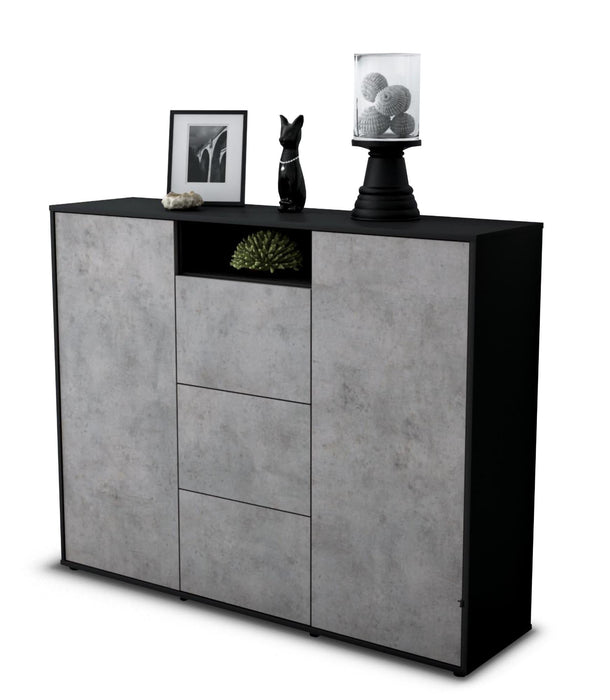 Highboard Quartilla, Beton Seite (136x108x35cm) - Dekati GmbH