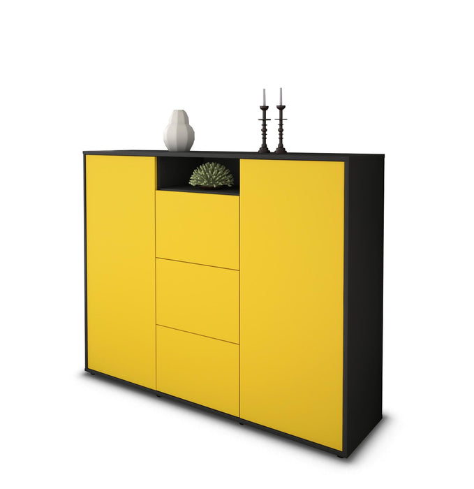 Highboard Quartilla, Gelb Seite (136x108x35cm) - Dekati GmbH