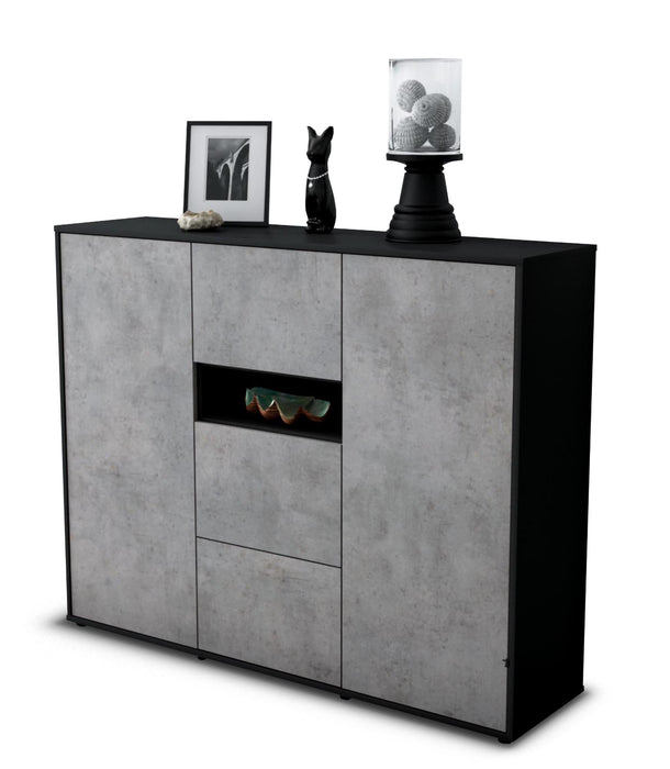 Highboard Quinta, Beton Seite (136x108x35cm) - Dekati GmbH