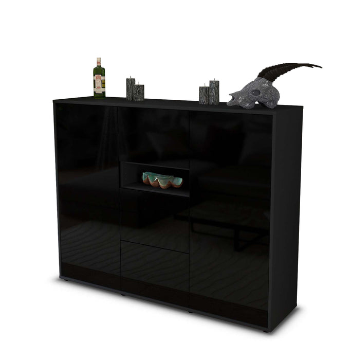 Highboard Quinta, Schwarz Seite (136x108x35cm) - Dekati GmbH