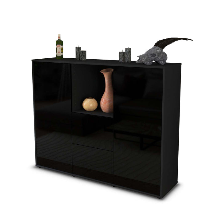 Highboard Rabea, Schwarz Seite (136x108x35cm) - Dekati GmbH