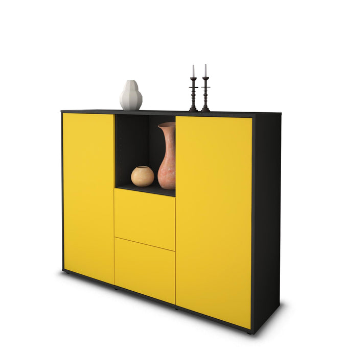 Highboard Rabea, Gelb Seite (136x108x35cm) - Dekati GmbH