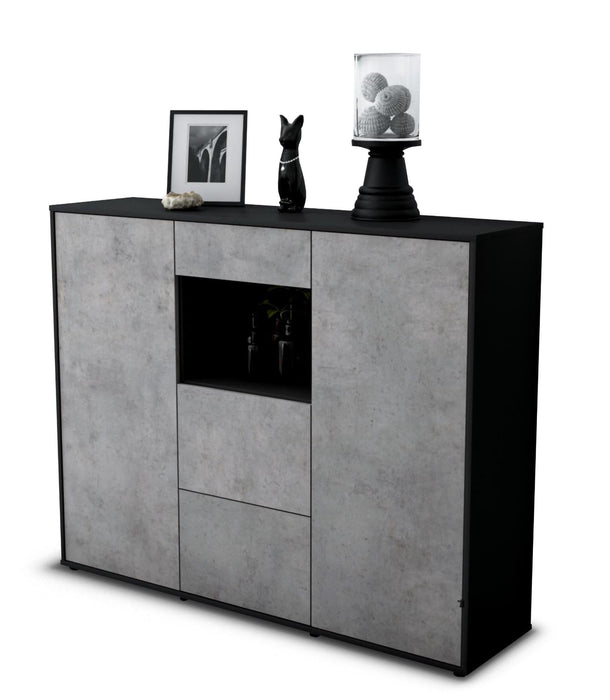 Highboard Rachelle, Beton Seite (136x108x35cm) - Dekati GmbH