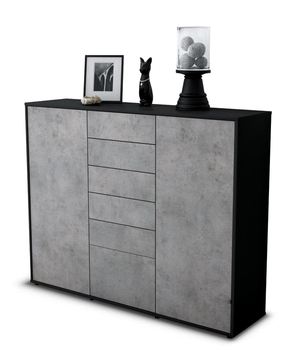 Highboard Ramona, Beton Seite (136x108x35cm) - Dekati GmbH