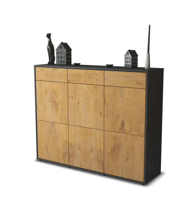 Highboard Santina, Eiche Seite (136x108x35cm) - Dekati GmbH