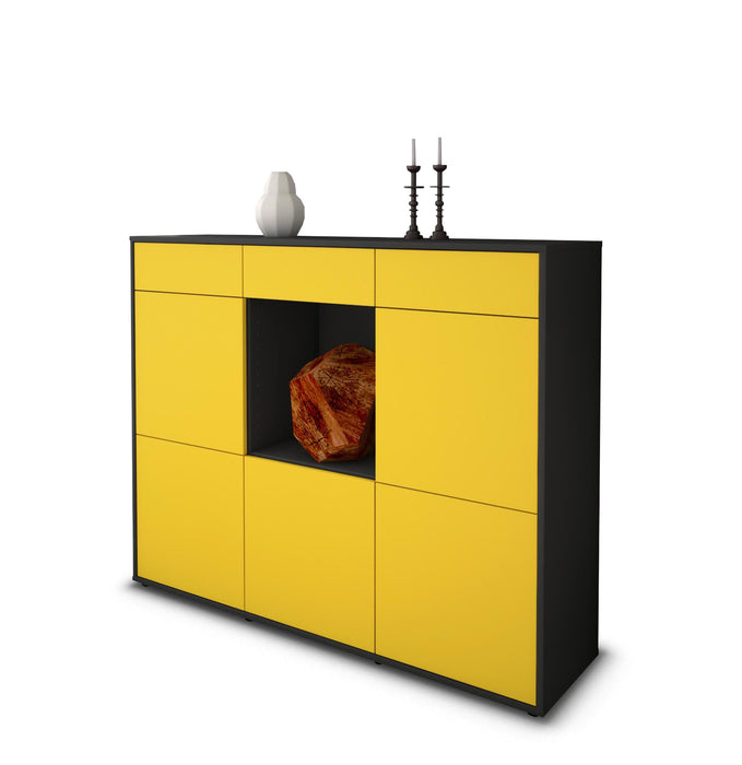 Highboard Serafina, Gelb Seite (136x108x35cm) - Dekati GmbH