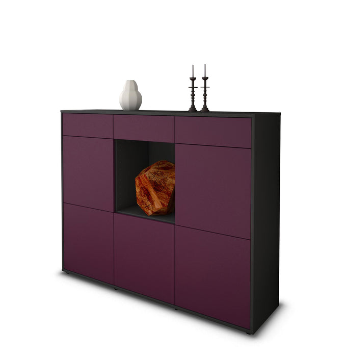 Highboard Serafina, Lila Seite (136x108x35cm) - Dekati GmbH