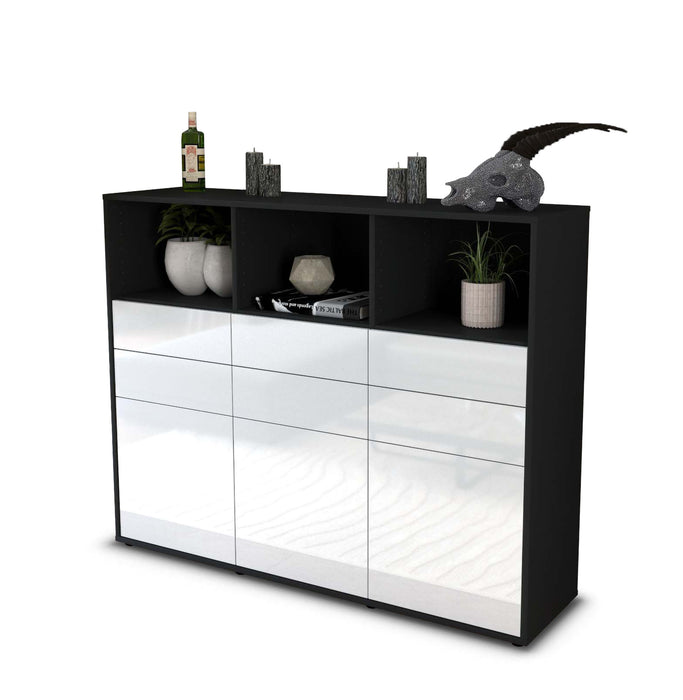 Highboard Serenella, Weiß Seite (136x108x35cm) - Dekati GmbH