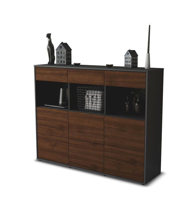 Highboard Stella, Walnuss Seite (136x108x35cm) - Dekati GmbH