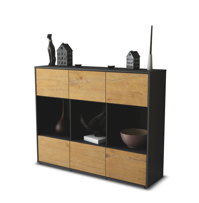 Highboard Suna, Eiche Seite (136x108x35cm) - Dekati GmbH