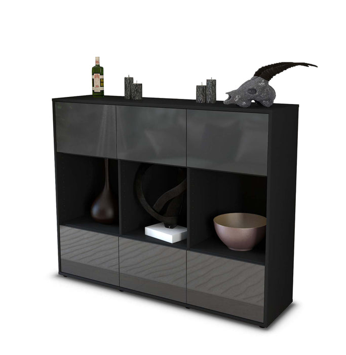 Highboard Suna, Grau Seite (136x108x35cm) - Dekati GmbH