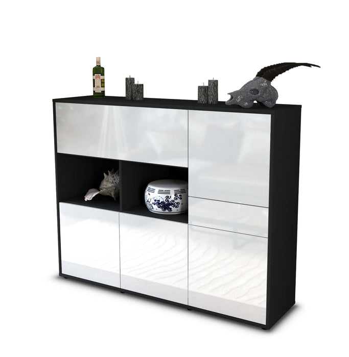 Highboard Valeria, Weiß Seite (136x108x35cm) - Dekati GmbH