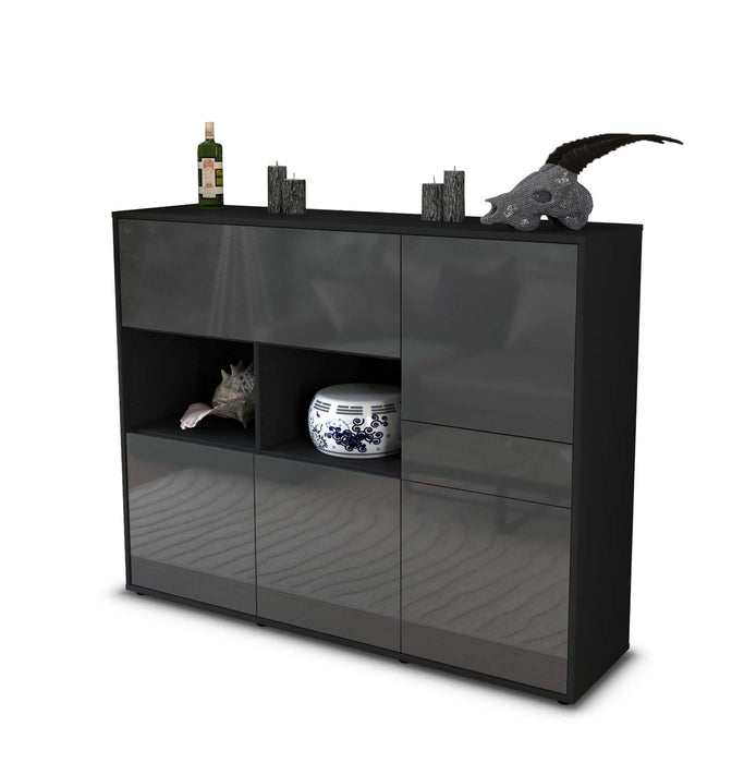 Highboard Valeria, Grau Seite (136x108x35cm) - Dekati GmbH