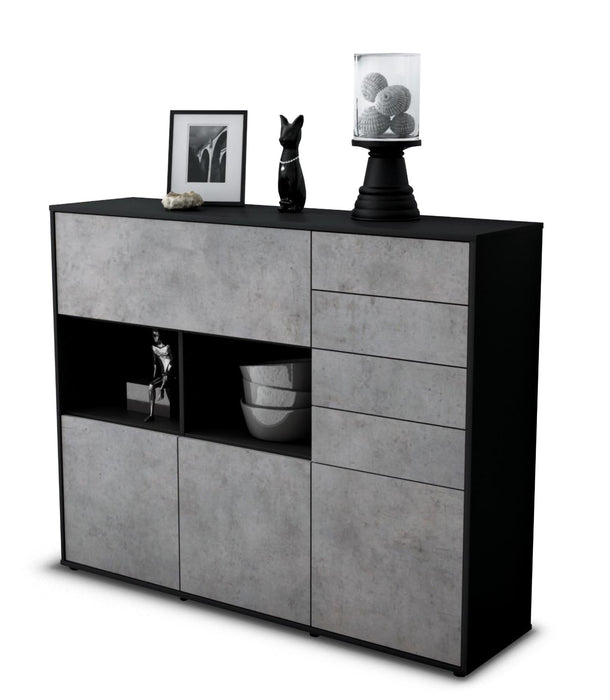 Highboard Vanda, Beton Seite (136x108x35cm) - Dekati GmbH