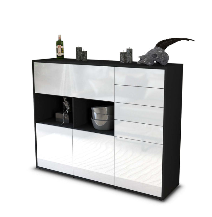 Highboard Vanda, Weiß Seite (136x108x35cm) - Dekati GmbH