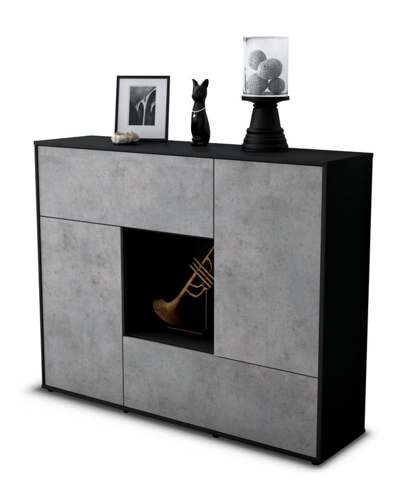 Highboard Veronica, Beton Seite (136x108x35cm) - Dekati GmbH