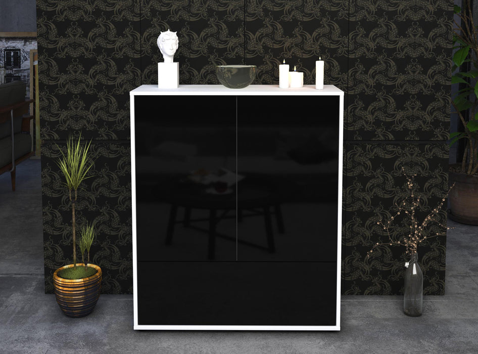 Highboard Grazia, Schwarz Front (92x108x35cm) - Dekati GmbH