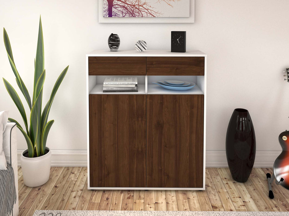 Highboard Ignazia, Walnuss Front (92x108x35cm) - Dekati GmbH