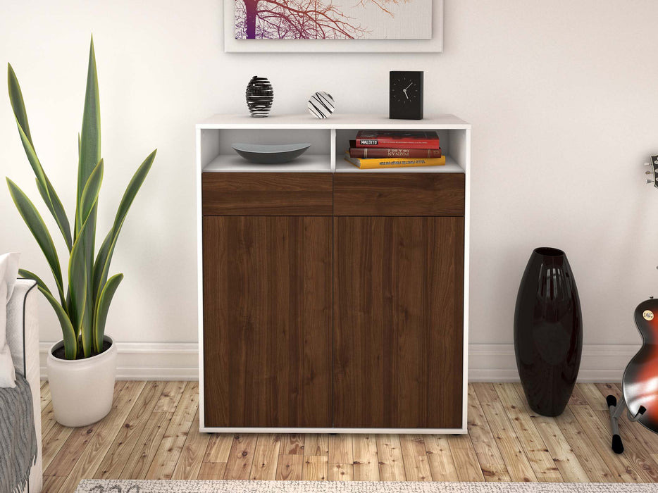 Highboard Ilaria, Walnuss Front (92x108x35cm) - Dekati GmbH