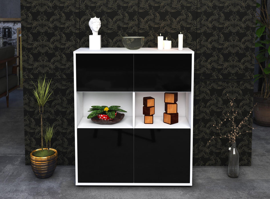 Highboard Ina, Schwarz Front (92x108x35cm) - Dekati GmbH