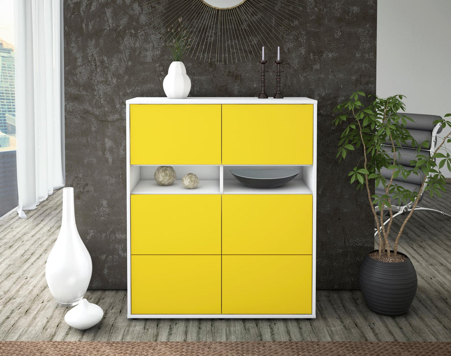 Highboard Jasmin, Gelb Front (92x108x35cm) - Dekati GmbH