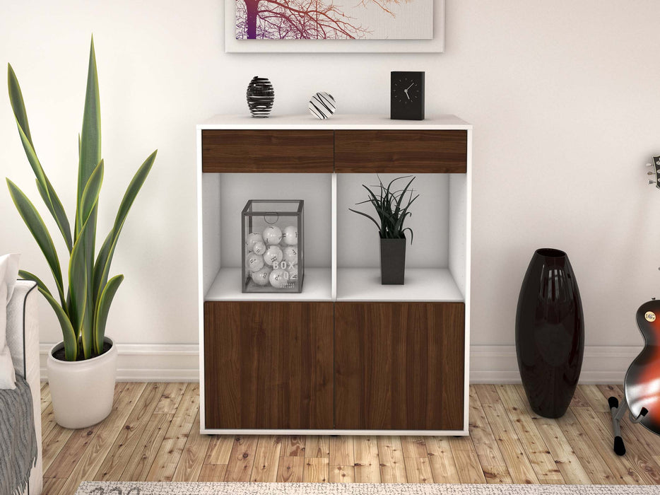 Highboard Joana, Walnuss Front (92x108x35cm) - Dekati GmbH