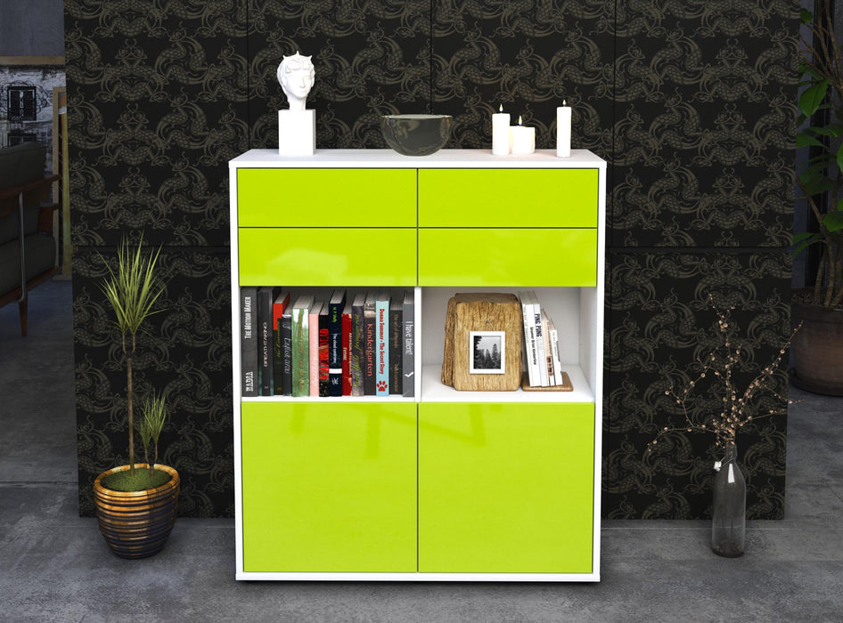 Highboard Joelina, Grün Front (92x108x35cm) - Dekati GmbH