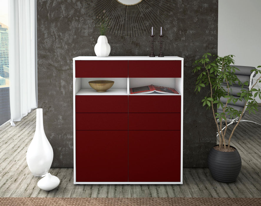 Highboard Jolina, Bordeaux Front (92x108x35cm) - Dekati GmbH