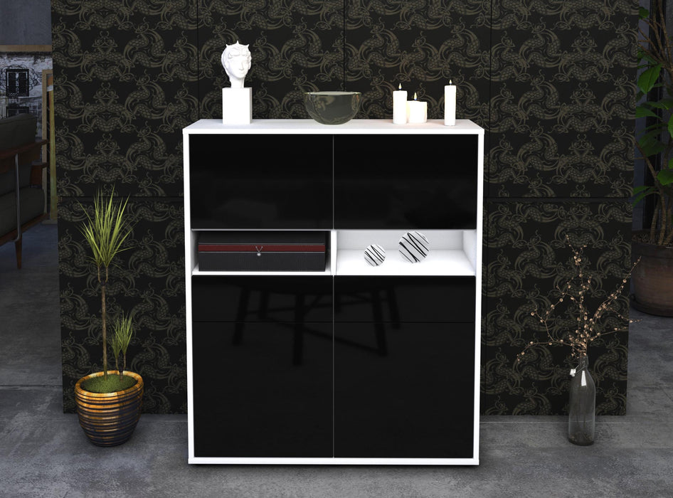 Highboard Josefina, Schwarz Front (92x108x35cm) - Dekati GmbH