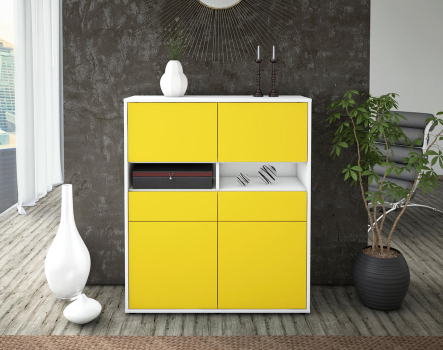 Highboard Josefina, Gelb Front (92x108x35cm) - Dekati GmbH