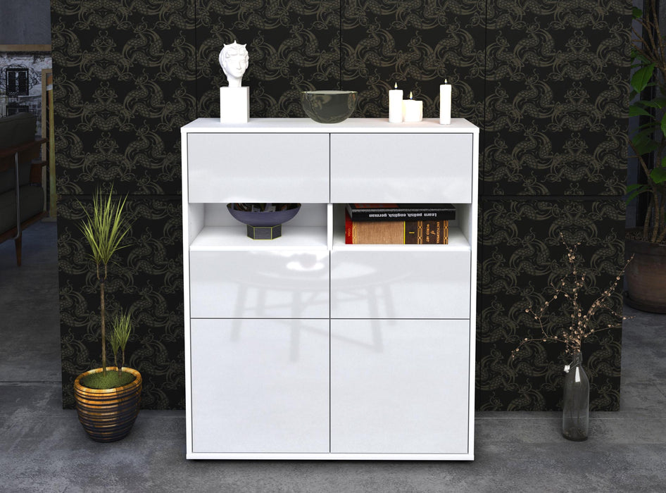 Highboard Karlotta, Weiß Front (92x108x35cm) - Dekati GmbH