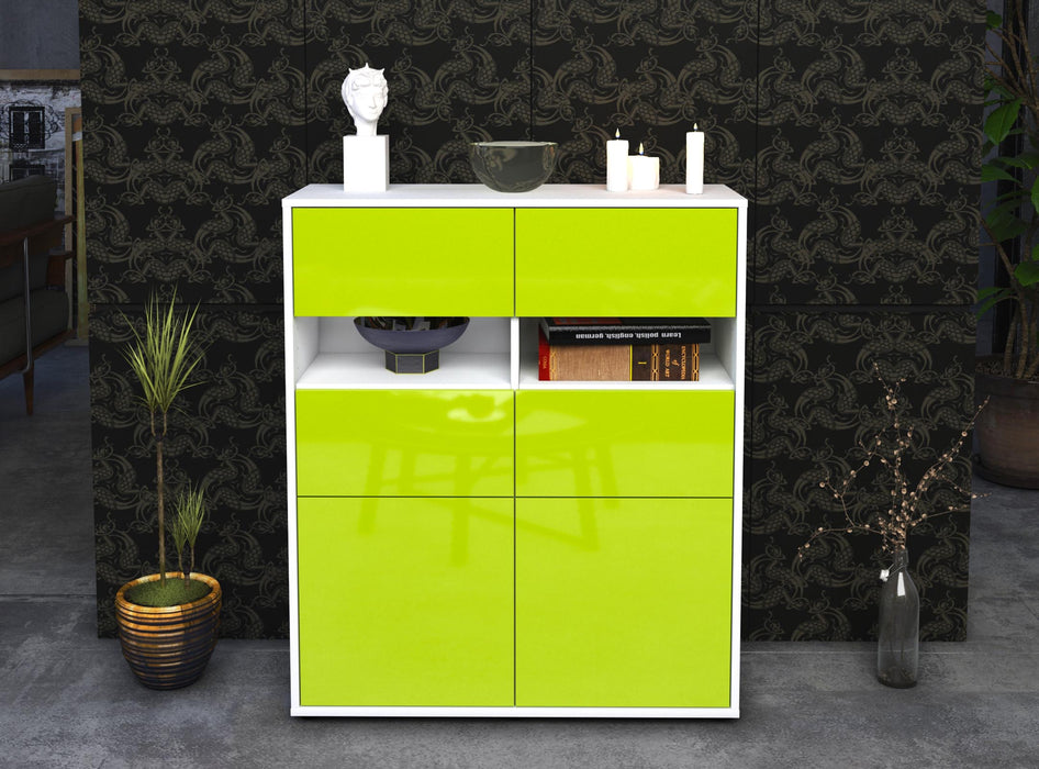 Highboard Karlotta, Grün Front (92x108x35cm) - Dekati GmbH