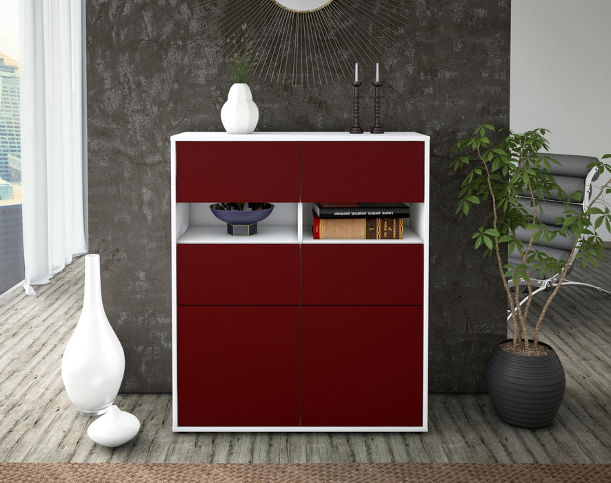 Highboard Karlotta, Bordeaux Front (92x108x35cm) - Dekati GmbH