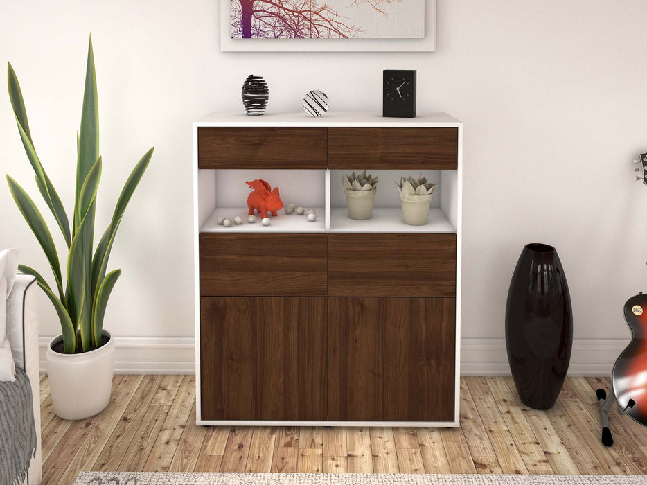 Highboard Karolin, Walnuss Front (92x108x35cm) - Dekati GmbH