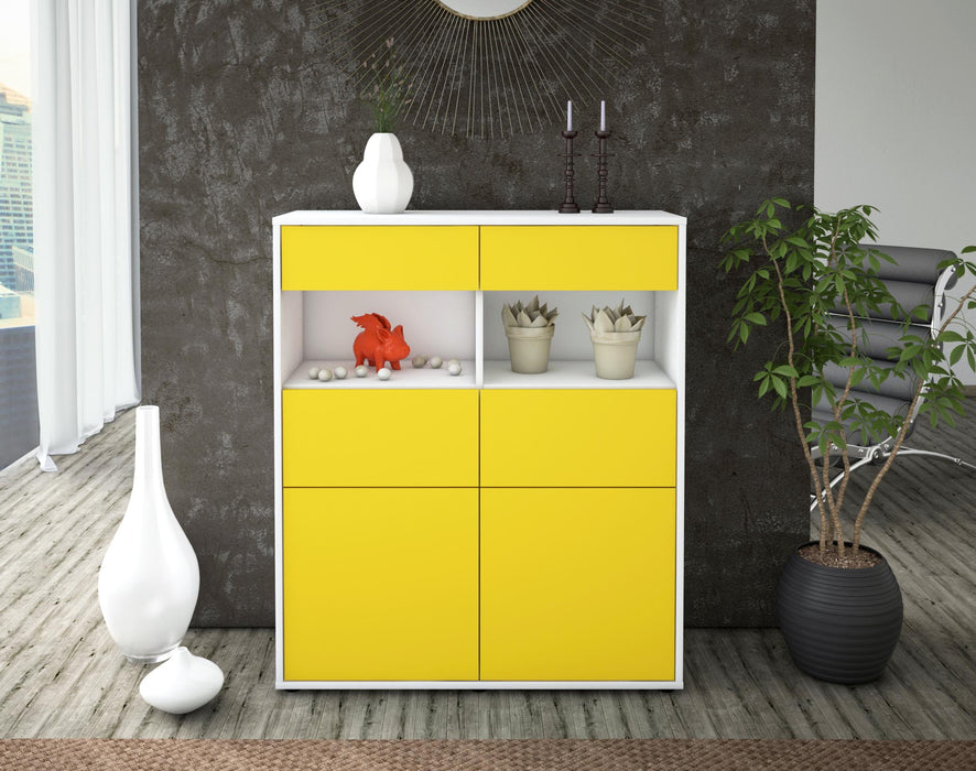 Highboard Karolin, Gelb Front (92x108x35cm) - Dekati GmbH