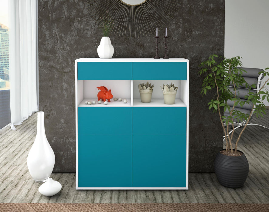 Highboard Karolin, Türkis Front (92x108x35cm) - Dekati GmbH