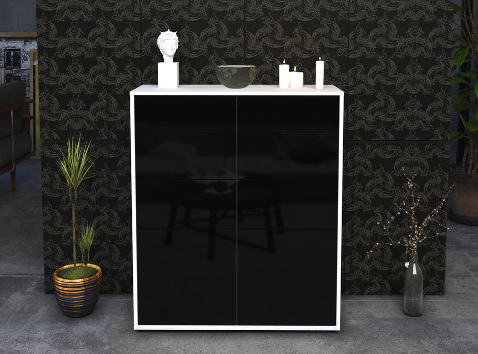 Highboard Katia, Schwarz Front (92x108x35cm) - Dekati GmbH