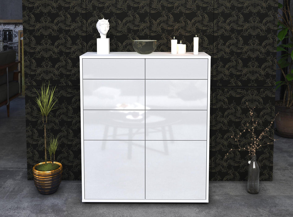 Highboard Katia, Weiß Front (92x108x35cm) - Dekati GmbH