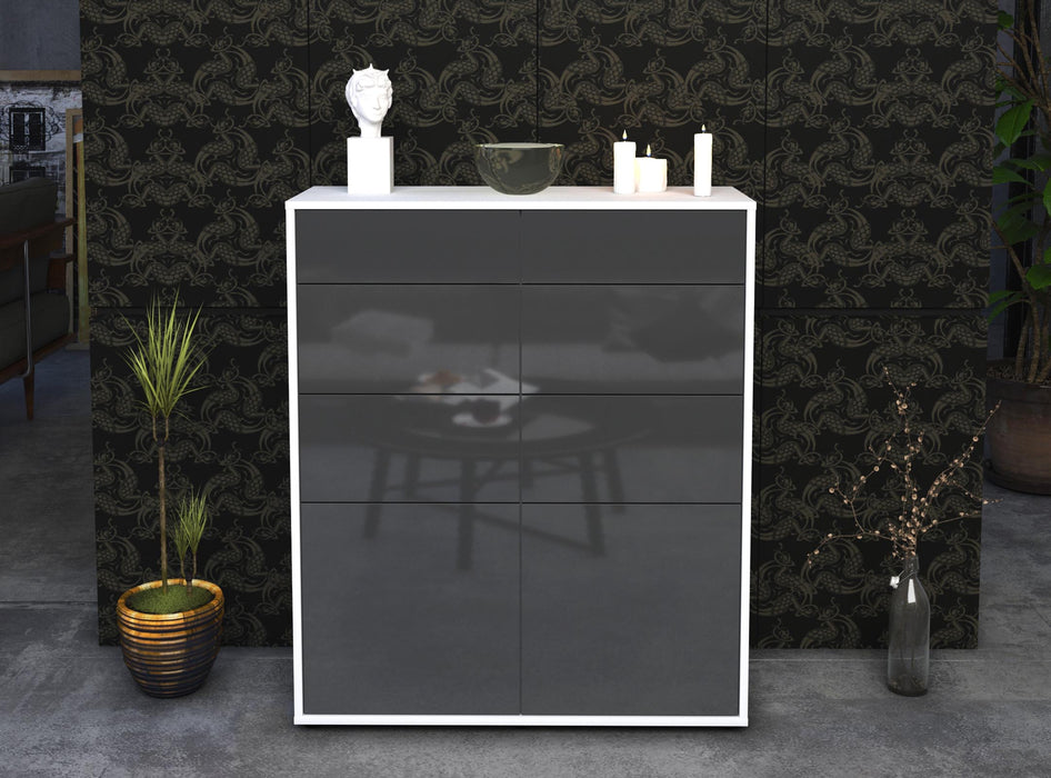 Highboard Katia, Grau Front (92x108x35cm) - Dekati GmbH