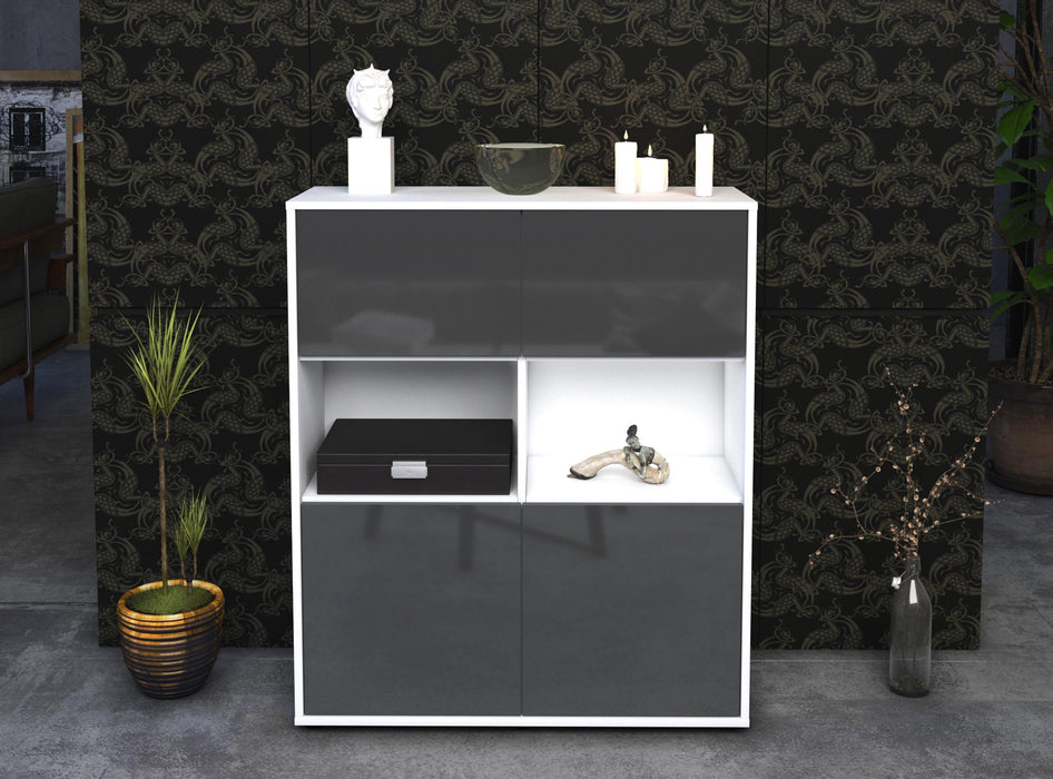 Highboard Katyna, Grau Front (92x108x35cm) - Dekati GmbH