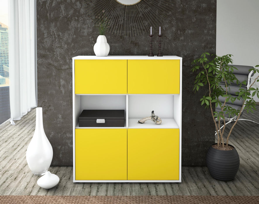 Highboard Katyna, Gelb Front (92x108x35cm) - Dekati GmbH