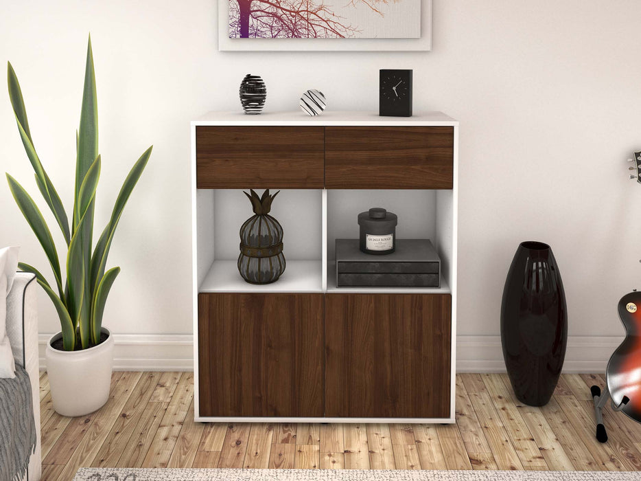 Highboard Ketty, Walnuss Front (92x108x35cm) - Dekati GmbH