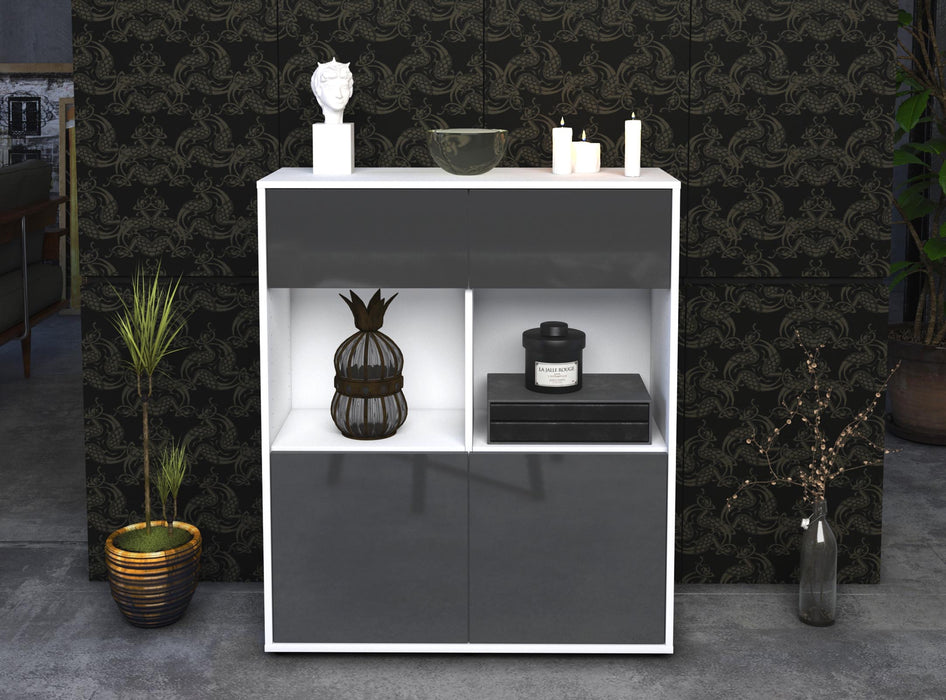 Highboard Ketty, Grau Front (92x108x35cm) - Dekati GmbH