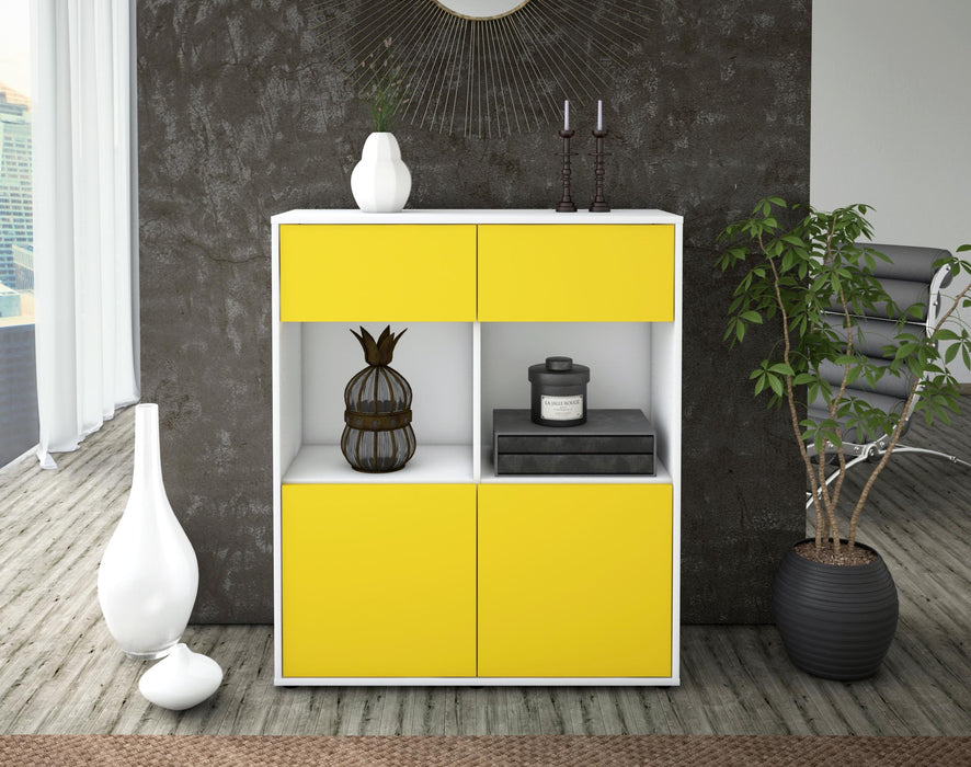 Highboard Ketty, Gelb Front (92x108x35cm) - Dekati GmbH