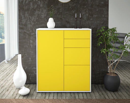 Highboard Kira, Gelb Front (92x108x35cm) - Dekati GmbH