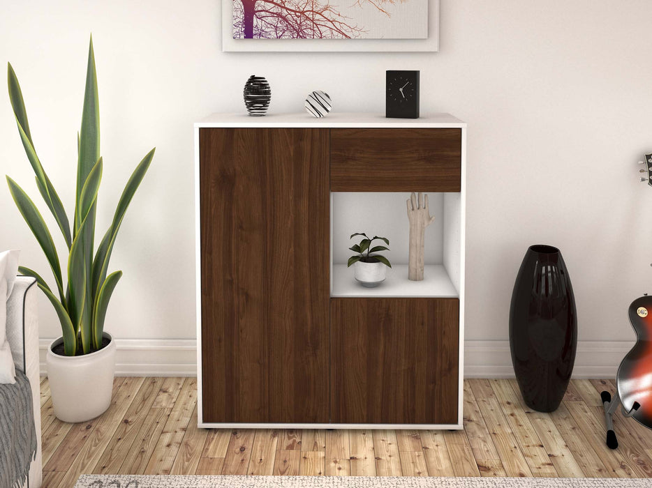 Highboard Larina, Walnuss Front (92x108x35cm) - Dekati GmbH