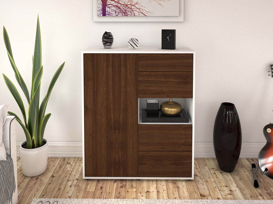 Highboard Larissa, Walnuss Front (92x108x35cm) - Dekati GmbH