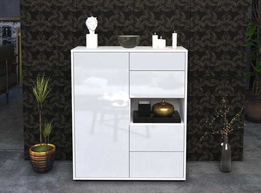 Highboard Larissa, Weiß Front (92x108x35cm) - Dekati GmbH